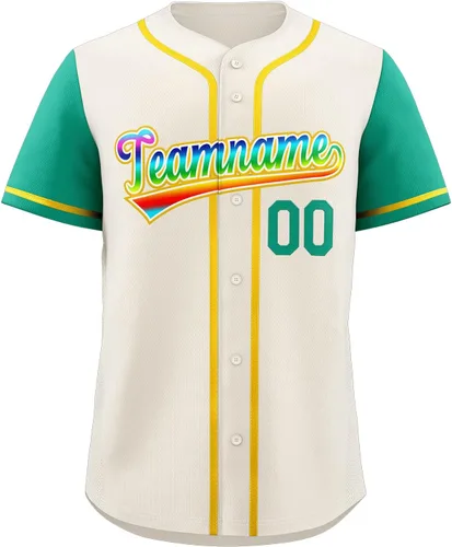 Miniatura 27 de Camisetas de béisbol personalizadas con botones de manga corta, número de nombre cosido personalizado / impreso para adultos y jóvenes