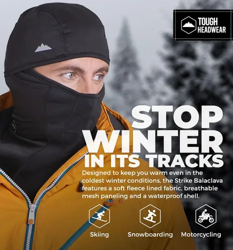 Miniatura 2 de Pasamontañas con máscara de esquí - Máscara facial de invierno para hombres y mujeres - Equipo para climas fríos para esquí, snowboard y motocicleta