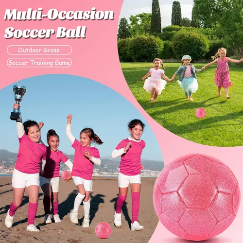 Miniatura 4 de DLUGOPIS Sparkling Pink Toddler Soccer Ball - Mini, Age 3-8, Indoor/Outdoor, Small Size for Boys & Girls (Sparkling Pink, 1)