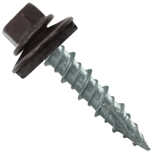 Miniatura 8 de Tornillos para techo de metal: (250) 10 x 1 sin pintura galvanizados con cabeza hexagonal para techo de chapa. Tornillos autoiniciados de metal