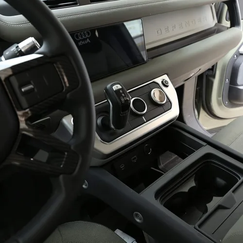 Miniatura 4 de Marco de botón de modo de aire acondicionado de control central ABS para Land Rover Defender 110 2020 Accesorios de coche (plata)