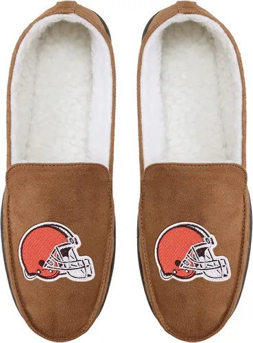 Miniatura 4 de FOCO Mens NFL Team Logo Moccasin Slippers Beige