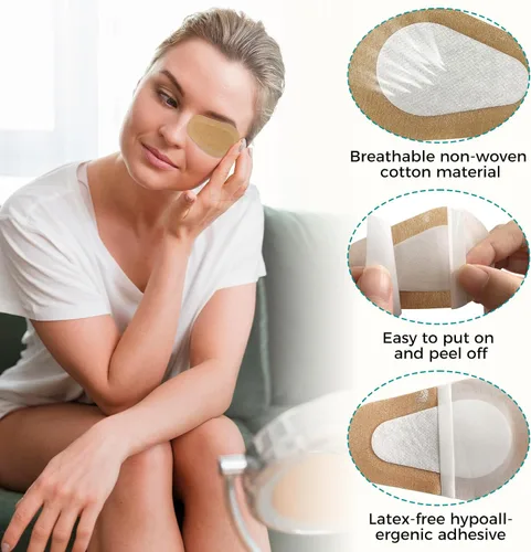Miniatura 2 de 50 parches adhesivos para los ojos, parches para los ojos para adultos, parche desechable sin látex, vendajes adhesivos para bebés, niños y niñas