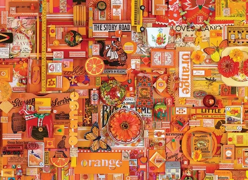 Cobble Hill - Rompecabezas de 1000 piezas, colección Rainbow: naranja, muestra de póster incluido
