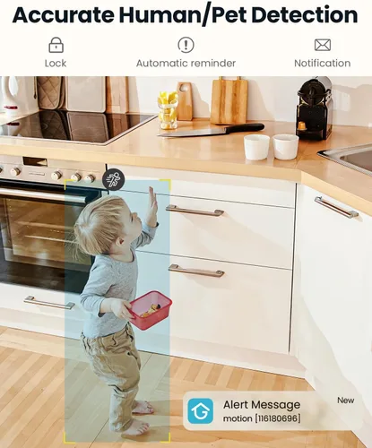 Miniatura 4 de ieGeek - Cámaras de seguridad para el hogar de 2K, cámara para mascotas de 360° con seguimiento automático, detección de movimiento y sonido, visión