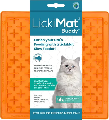 Miniatura 12 de LickiMat Chupete clásico, tapete para lamer lento para gatos, reductor de ansiedad y aburrimiento; perfecto para alimentos, golosinas, yogur