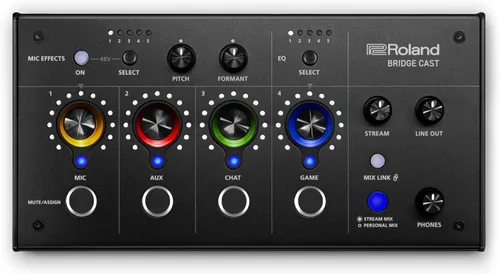 Roland BRIDGE CAST - Mezclador de juegos de doble bus | Interfaz de transmisión de audio profesional y mezclador para jugadores en línea | Hardware