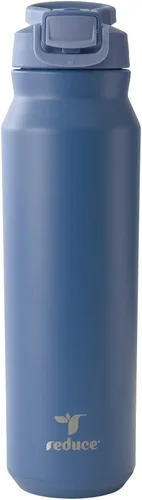 Miniatura 12 de REDUCE Hydrate Pro - Botella de agua aislada de acero inoxidable de 24 onzas, tapa abatible a prueba de fugas, apta para lavavajillas, sin BPA, Negro