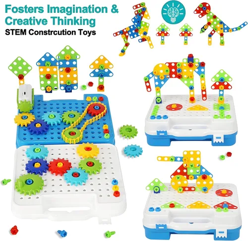 Miniatura 3 de Juguetes de engranajes para niños de 4 a 8 años, juguetes educativos de construcción STEM, juego de juguetes de construcción para niños y niñas