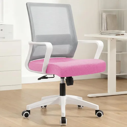 NEO CHAIR Silla de escritorio de oficina para videojuegos, silla ergonómica de malla con respaldo medio con ruedas rodantes, soporte lumbar, cómoda