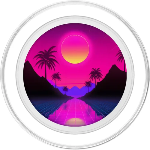 Miniatura 2 de Retrowave 80s Synthwave Vaporwave PopSockets MagSafe PopGrip for iPhone
