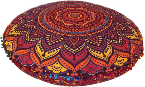 Miniatura 43 de CRAFT KALA Funda de Cojín Grande de Suelo Hippie Mandala Funda de Cojín de Meditación Funda de Puf Redondo Funda de Cojín Bohemia para el Suelo