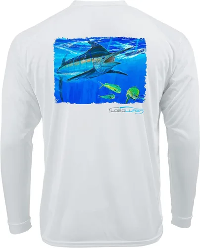 Lobo Lures Sportfishing - Camiseta de pesca de manga larga para hombres y mujeres, UPF 50 Dri-Fit Performance Ropa