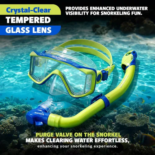 Miniatura 6 de Phantom Aquatics Rapido Clareza Junior Mask and Snorkel Combo