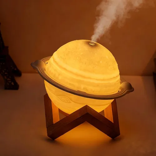 Mini humidificador, lámpara de luna, humidificador de escritorio con luz nocturna LED, rociador intermitente de 2 engranajes, humidificadores de