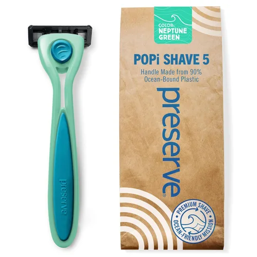 Miniatura 13 de Preserve POPi - Recambios de cuchillas de afeitar para afeitar, 5 cuchillas para hombres y mujeres, afeitadoras recubiertas de cerámica para mayor