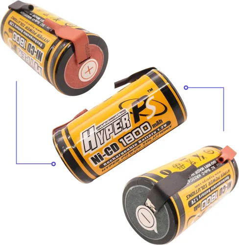 Miniatura 2 de 1.2V Sub C SubC 1800mAh NiCd Ni-Cd Batería Recargable para Herramientas Eléctricas Paquete de Batería (con Pestañas) (8 unidades)
