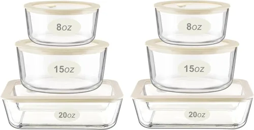 Miniatura 9 de Juego de recipientes de vidrio para alimentos Urban Green con tapa de vidrio, paquete de 3, juego de recipientes de almacenamiento de alimentos