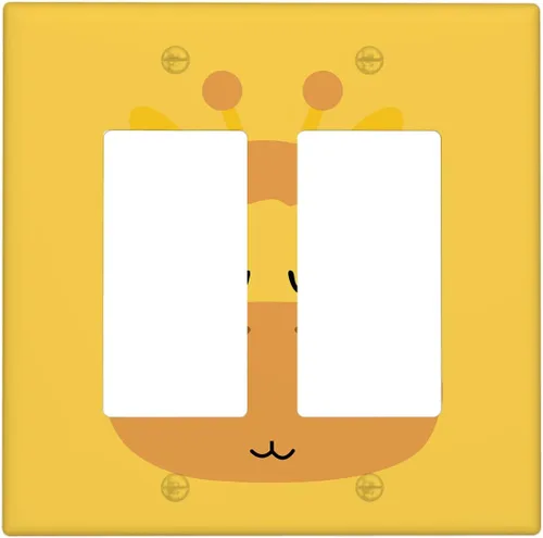 Miniatura 39 de Cubierta de interruptor de luz dúplex de elefante de dibujos animados de 1 banda, cubiertas de enchufe, placa frontal decorativa para receptáculo