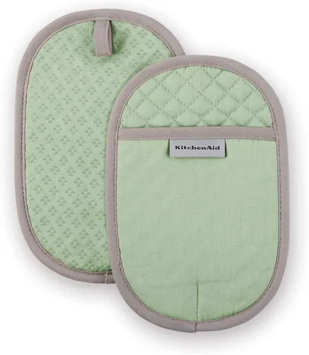KitchenAid Juego de 2 soportes para ollas asteroides, pistacho, 6.5 x 10 pulgadas Verde pistacho
