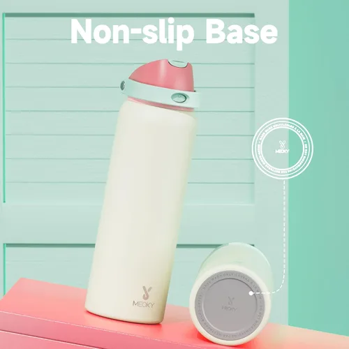 Miniatura 8 de Botella de agua aislada de 40 onzas con popote, botella de agua de metal de acero inoxidable con tapa 2 en 1, a prueba de fugas, fría durante 24