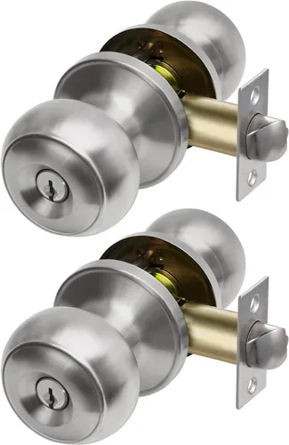 Miniatura 10 de CML Hardware Juego de pomos de puerta de entrada con llave, cerradura de puerta de entrada en acero inoxidable sólido para exterior e