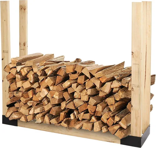 Shelter SLRK - Kit de soporte para leña de longitud y altura ajustables, con recubrimiento en polvo, resistente todo acero, Adj. L x 14 pulgadas de
