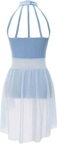 Miniatura 47 de Vestido de ballet lírico para niñas y niñas, sin mangas, encaje floral, leotardo contemporáneo, moderno disfraz de baile