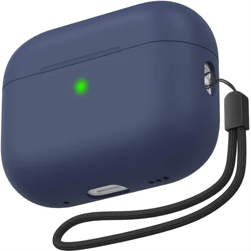 Miniatura 9 de NIUTRENDZ Funda para AirPods Pro 2 2022, funda protectora delgada de silicona que absorbe los golpes con cordón [LED frontal visible] (beige)