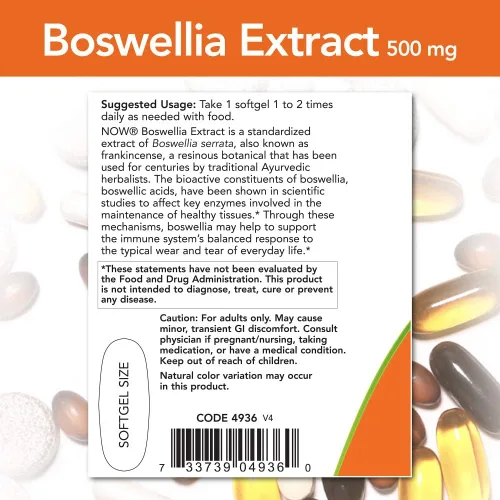 Miniatura 3 de Suplemento dietario Now Foods con extracto de boswellia, de 0.01 oz, 90 cápsulas, 1