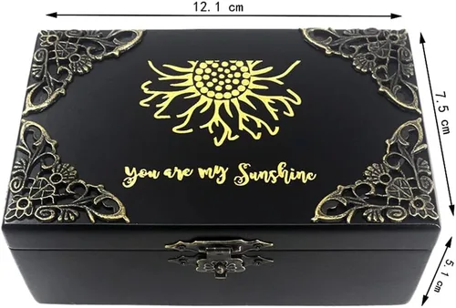 Miniatura 6 de ROSIKING Caja de música de madera con mecanismo de espejo, joyería tallada, cajas musicales, Navidad, cumpleaños, día de San Valentín, regalos Plays