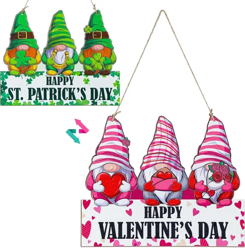 Miniatura 8 de Tioncy Letrero de puerta del día de San Patricio, decoración reversible de doble cara para camión, San Patricio, decoración de San Patricio, letrero