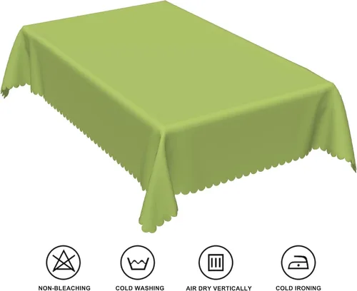 Miniatura 6 de 52x70inches Apple Green Tablecloth Heavy Duty Washable Polyester Fabric Table Cloth Rectangular Solid Color Table Cover for Kitchen Dining Room