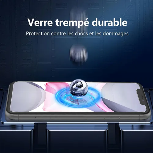 Miniatura 7 de NEW'C Paquete de 3 protectores de pantalla diseñados para iPhone 11 y iPhone XR (6.1 pulgadas), protección de vidrio templado mejorada, resistente a
