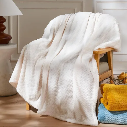 Miniatura 34 de NEWCOSPLAY Manta de Tiro Súper Suave Aqua Franela Sedosa Premium Fleece con Patrón de Hojas Ligera Manta de Cama para Uso en Todas las Estaciones