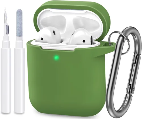 Miniatura 14 de Funda compatible con AirPods, cubierta protectora de silicona completa a prueba de polvo diseñada para Apple AirPods de 1.ª y 2.ª