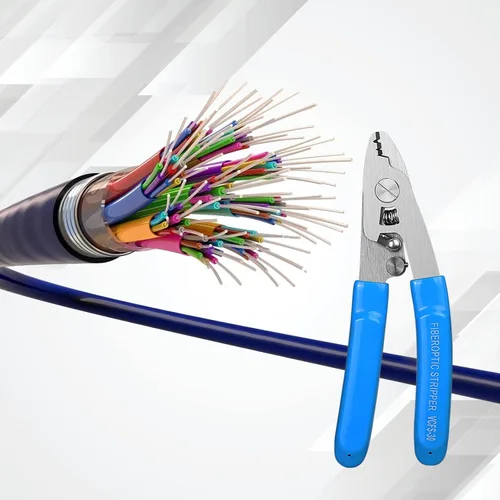 Miniatura 7 de Pelacables de fibra óptica, herramienta de pelado de fibra óptica de 3 orificios con mango de 6 pulgadas, llave hexagonal ajustable para chaqueta
