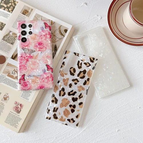 Miniatura 5 de Funda delgada de silicona para Samsung Galaxy S22 Ultra con estampado de leopardo y flores para mujeres y niñas, bonita funda para Samsung Galaxy