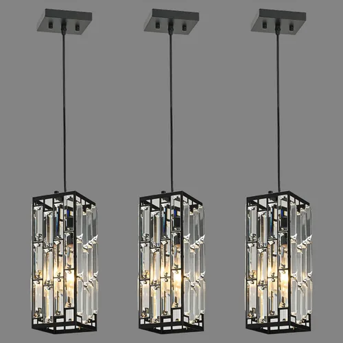Miniatura 9 de Luces Colgantes Luz Colgante Dorada Moderna, Mini Lámpara Colgante de Cristal, Iluminación Colgante Ajustable para Cocina, Comedor y Dormitorio