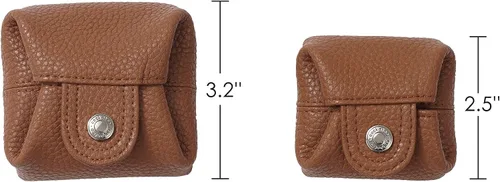 Miniatura 48 de Cockatoo Monedero de cuero genuino para cambio, mini billetera con bolsillo a presión para hombres y mujeres, Rojo (Aurora Red), Casual