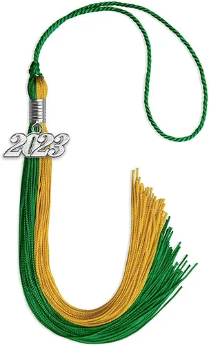Miniatura 179 de Endea Graduation Borla de doble color con gota de fecha plateada (negro/oro antiguo, 2025)