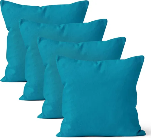 Miniatura 92 de Encasa XO Juego de 2 fundas de almohada de 12 x 12 pulgadas, color beige, sin rellenos, fundas de almohada de algodón para sala de estar, cama