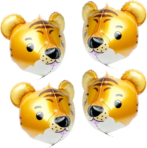 Miniatura 13 de Globo de elefante 4D, vida silvestre, selva, bosque, safari, suministros de fiesta de animales, paquete de 4 globos gigantes de cabeza de elefante