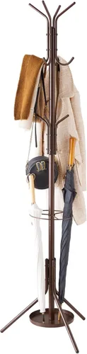 Kitsanery Perchero independiente, árbol de metal con soporte para paraguas, sombrero y perchero para entrada, pasillo, sala de estar, dormitorio
