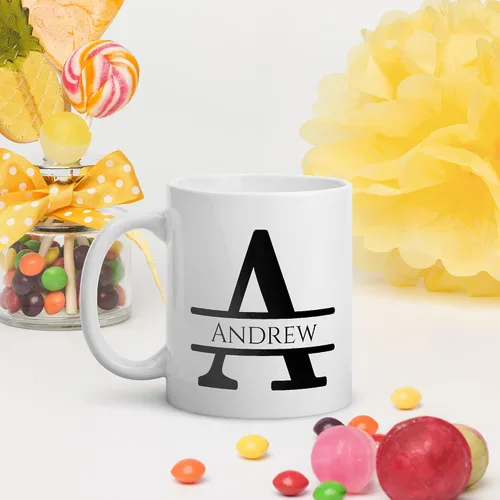 Miniatura 3 de Taza de café personalizada con monograma, letra inicial A personalizada para mujeres, hombres, niñas, niños, papás, mamás amigos, taza de café