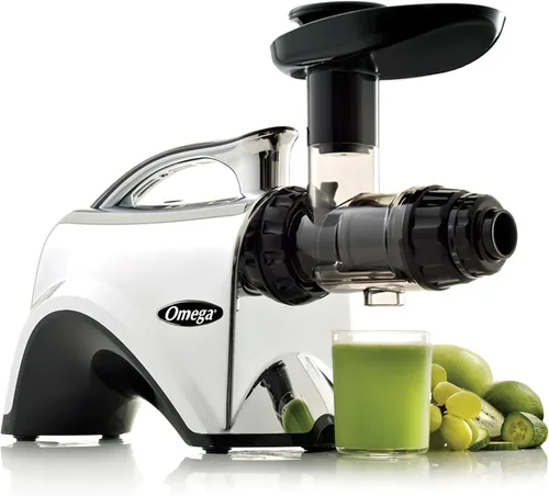 Miniatura 8 de Omega Exprimidor de jugo de frutas y verduras de primera calidad y sistema de nutrición que hace leche de nuez alimentos y sorbetes, ajustes de Rojo