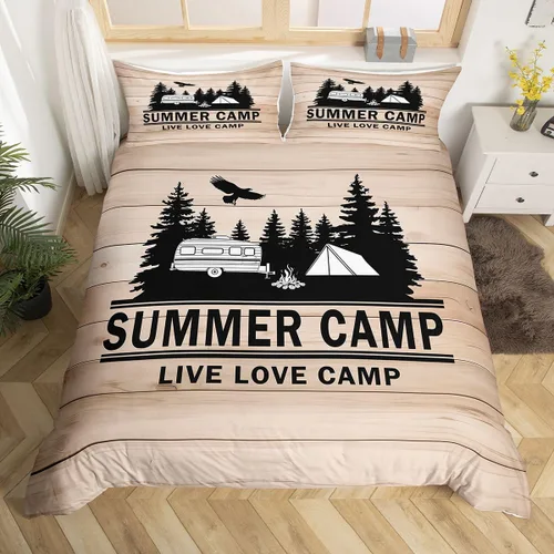 Miniatura 26 de Erosebridal Camper Bedding - Juego de ropa de cama de 2 piezas, estilo rústico de granja, juego de ropa de cama de campamento para adolescentes