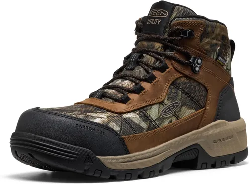 KEEN Utility Botas de trabajo impermeables de 90 grados con punta compuesta para hombre Skokie Hiker Style Mid Height