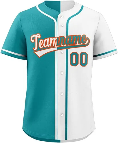 Camiseta de béisbol dividida personalizada con botones y número de nombre cosido personalizado para hombres/mujeres/niños