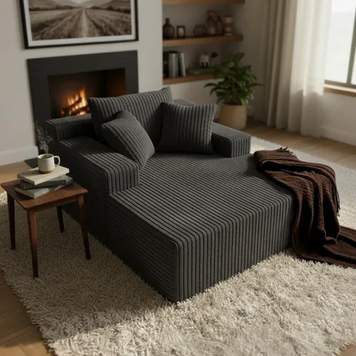 Miniatura 13 de Sytopia - Silla reposera con reposabrazos, sofá cama extragrande con 3 almohadas, cómodo sofá sin huesos, silla de lectura para dormir para sala